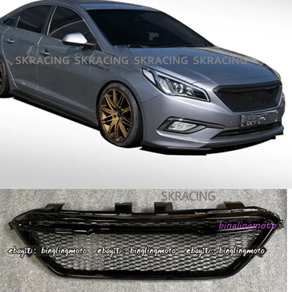Gloss Black Front Bumper Center Grille Cover For Hyundai Sonata