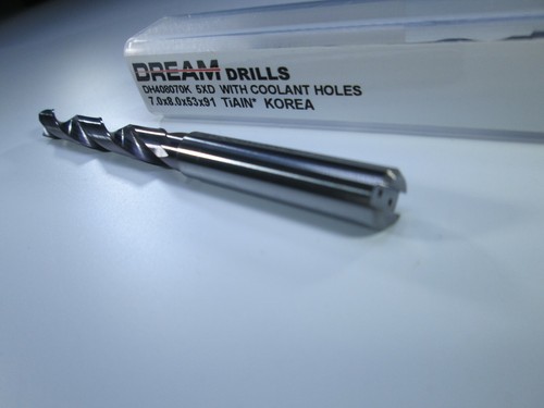 NEW YG DH408070K SOLID CARBIDE 7.0 MM DREAM COOLANT FEEDING THRU HOLE DRILL TOOL - Picture 4 of 6