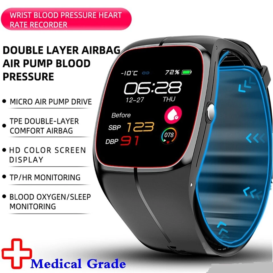 2023 Luftpumpen-Blutdruckmessgerät Medical Grade Smartwatch Herzfrequenz Monitor - Bild 2 von 4