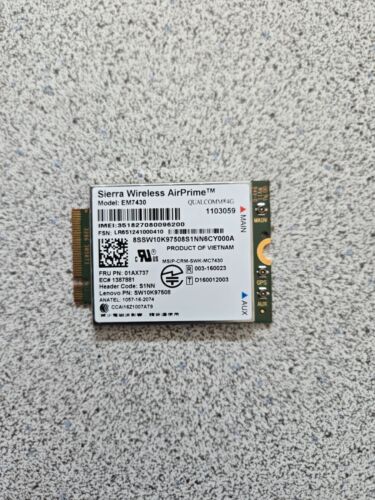 Genuine Sierra Wireless AirPrime EM7430 LTE/WCDMA 4G WLAN Wireless Card 01AX737