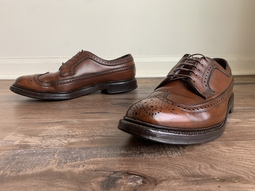 Florsheim Imperial 93602 9.5 D punta de ala larga Kenmoor cañonera de colección 1969 EE. UU. - Imagen 4 de 15