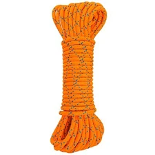 8mm Accessory Cord Rope Double Braid Pre Cut CE/UIAA Fluorescent orange 50ft 8mm