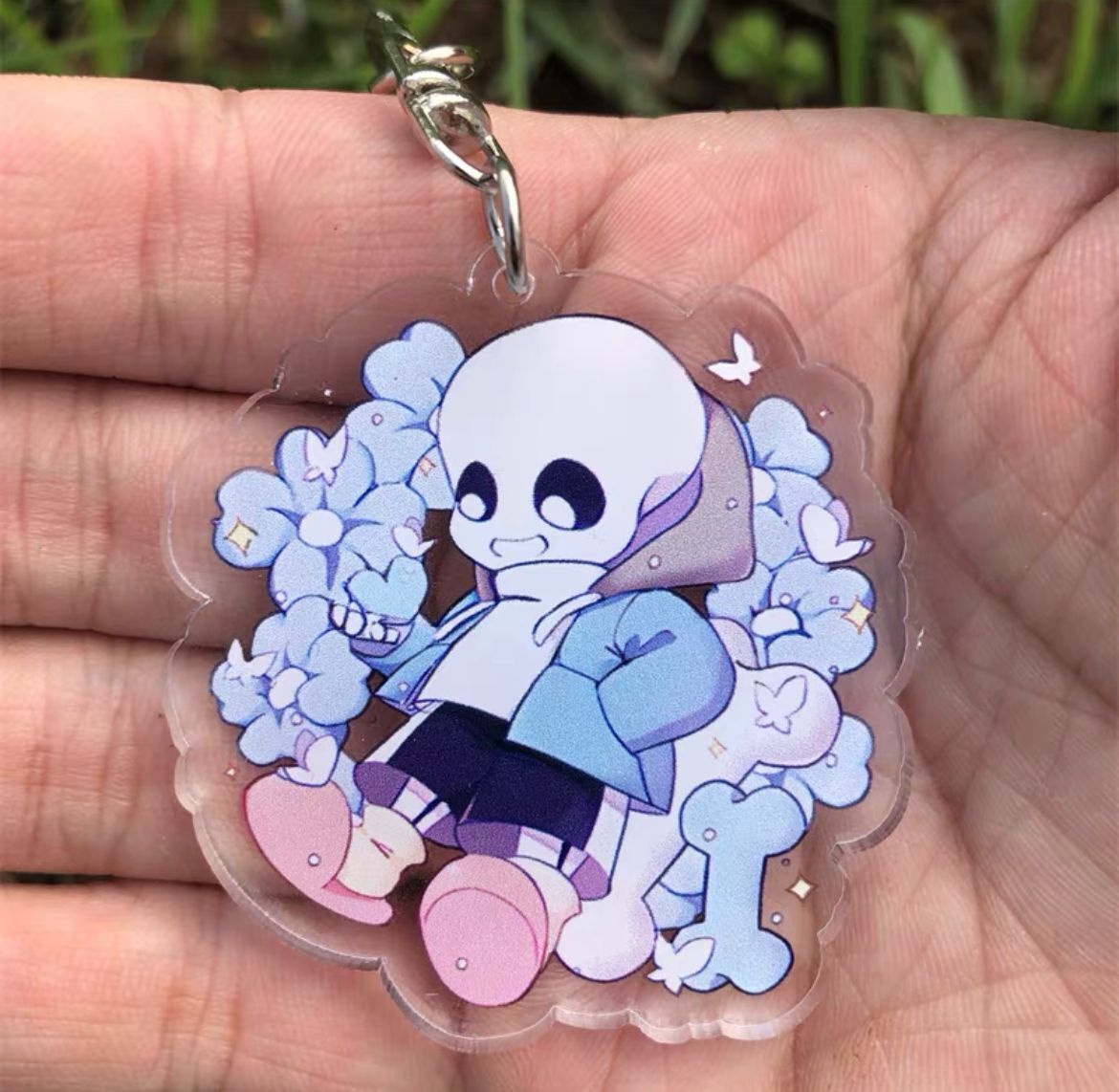 Anime Undertale Sans Papyrus Killer Horror Dust Fell Keychain Cosplay  Acrylic Key Chain Pendant Keyring Props