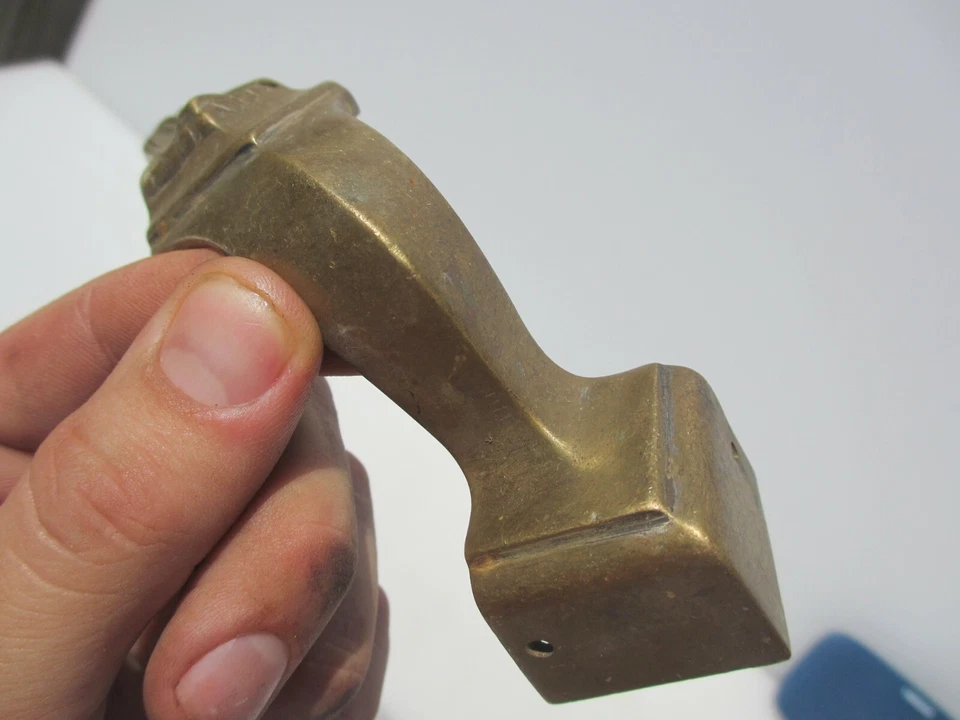 Antique Brass Furniture Ormolu Hardware Mount Old Corner Bumper Guard Vintage x1 - Image 4 of 4