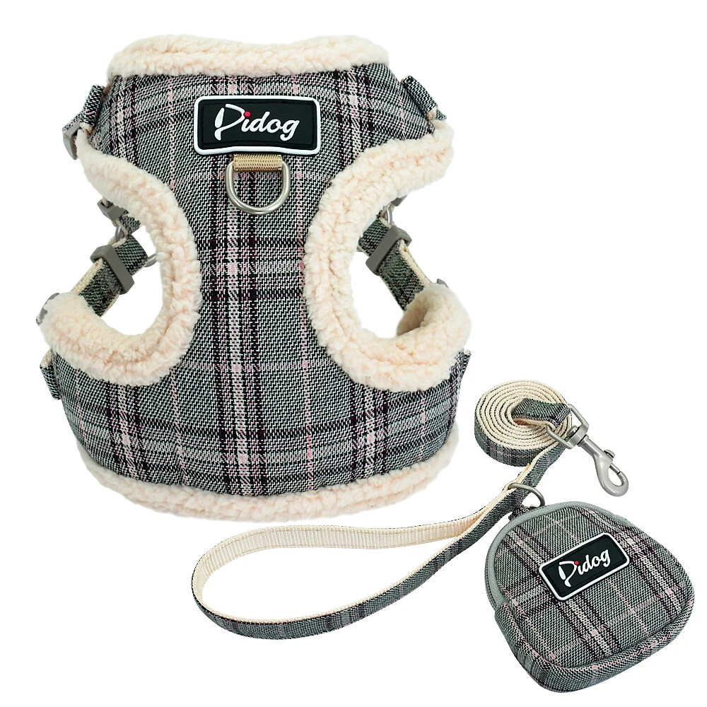 Dog Harness and Leash set Soft Warm Fleece Vest for Small Dogs Puppy Cat Walking
