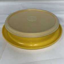 VINTAGE TUPPERWARE CHILDS BOWL WITH LIDS 1317-8 YELLOW TUPPERWARE BOWL USA MADE