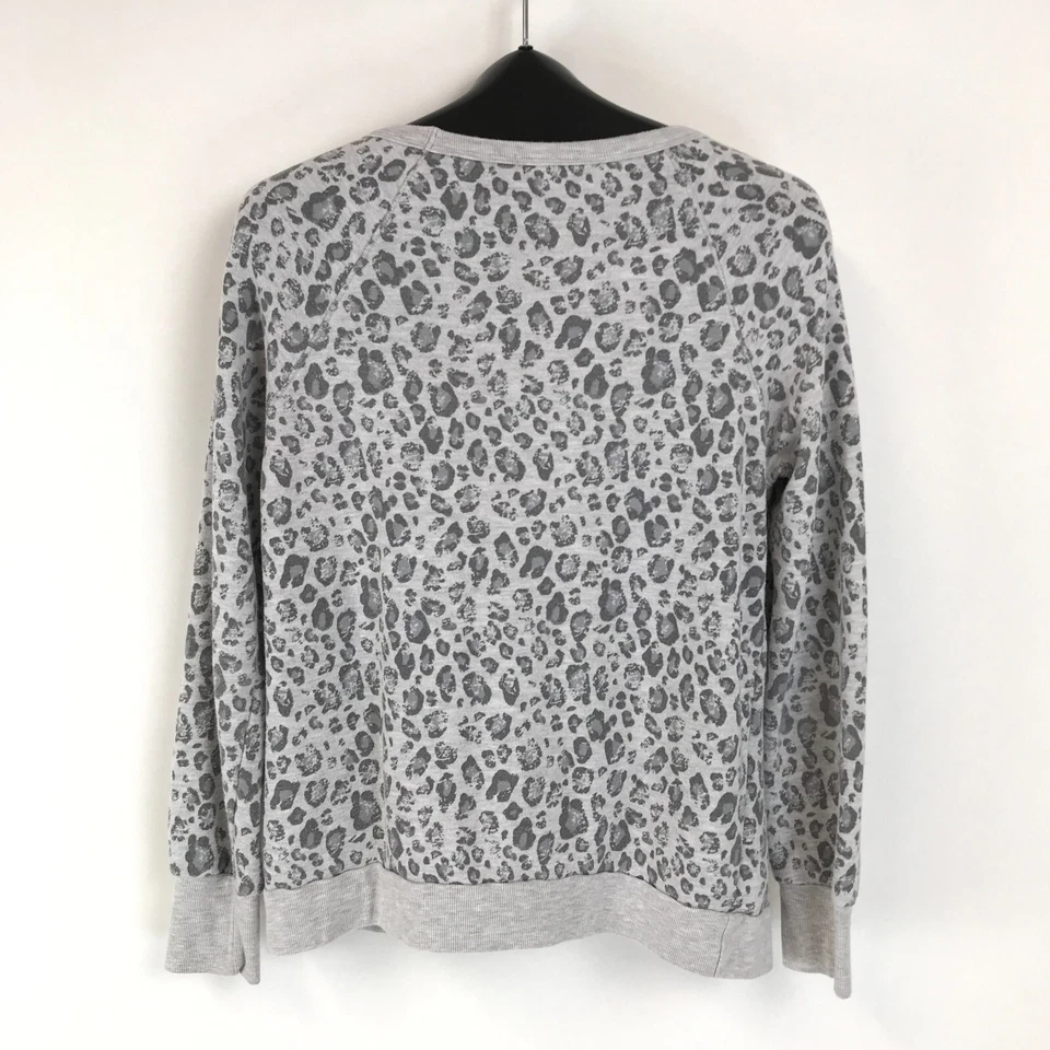Sudadera para mujer Joie Annora estampado de leopardo talla mediana gris pulóver raglán Foto 4 de 4