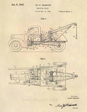 Vintage Tow Truck Towing Patent Art Print- Wrecker Repo Antique Prints - 741