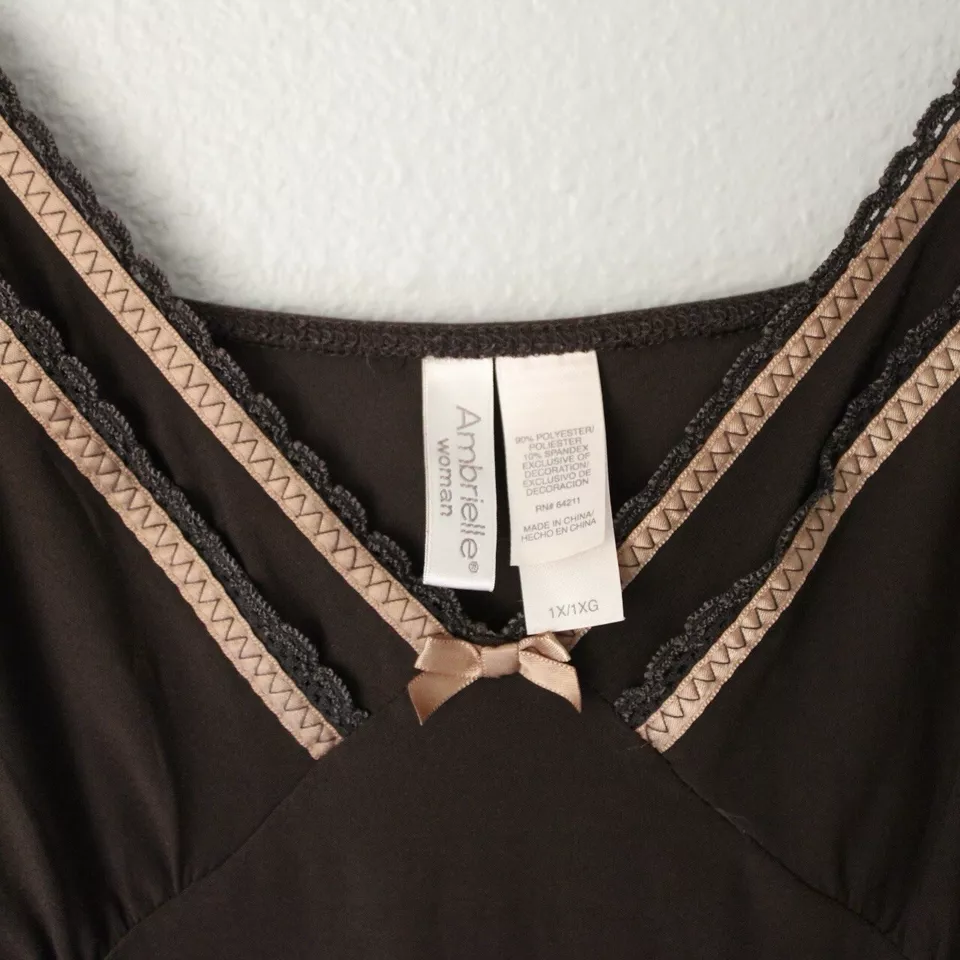 Camisón Ambrielle Chemise Talla 1X Lencería Lazo Babydoll Bosque Hada Coqueta Foto 3 de 4