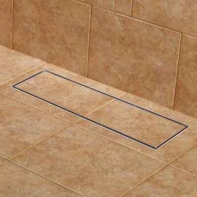 Signature Hardware 24'' Cohen Linear Tile In Shower Drain Brushed Stainless