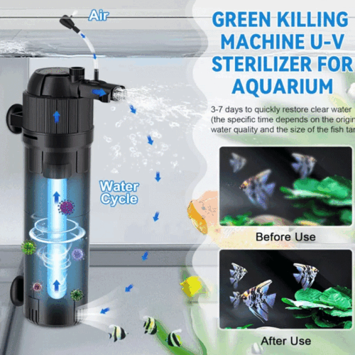 5 in 1 UV Sterilisator Filter Licht Sauerstoff Innenpumpe Aquarium Fisch Teich Tank - Bild 4 von 14
