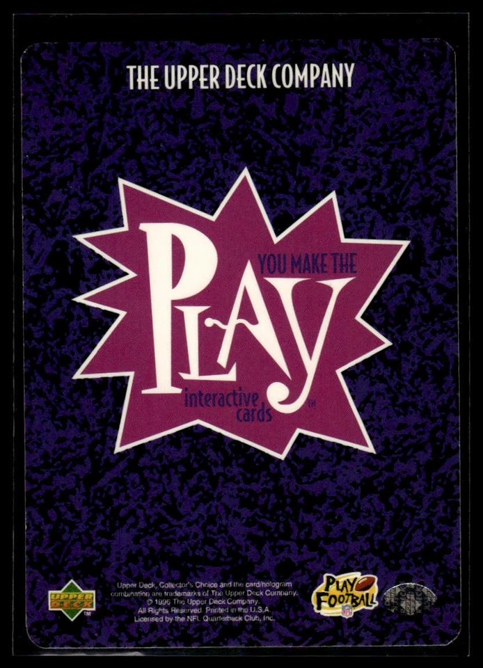 1996 Collector's Choice Update #Y44 Kordell Stewart You Make The Play - Image 2 of 2