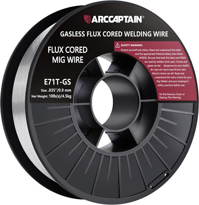 Flux Core Welding Wire .035, E71T-GS 035'' Flux Core Welding Wire Gasless Low Spl