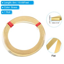 30Gauge/0.25mm 3mm Width 19.69 Feet Flat Brass Wire, Brass