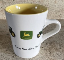 John Deere Gibson Coffee Cup "Nothing Runs Like A Deere". Yellow inside