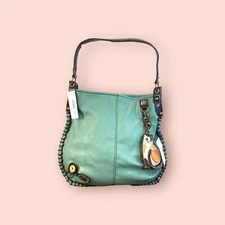 CHALA Convertible Hobo Large Tote Bag CAT Vegan Leather Teal Green NWT