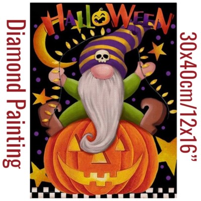 Halloween Gnome DIY Full Round Drill 30x40cm Diamond Painting | eBay