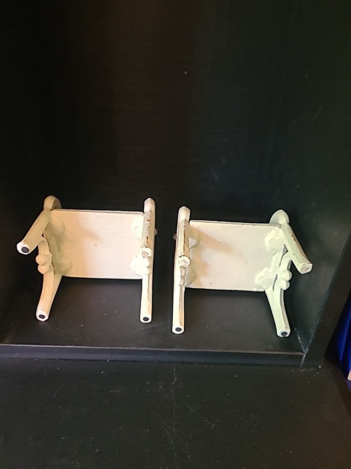 Cast Iron Doll Size Chair Bookends 8'' High Set of 2 Chairs Doll