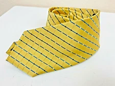 Geoffrey Beene Men's Yellow Classic Neck Tie Satin Diamond Design 56' x 3"