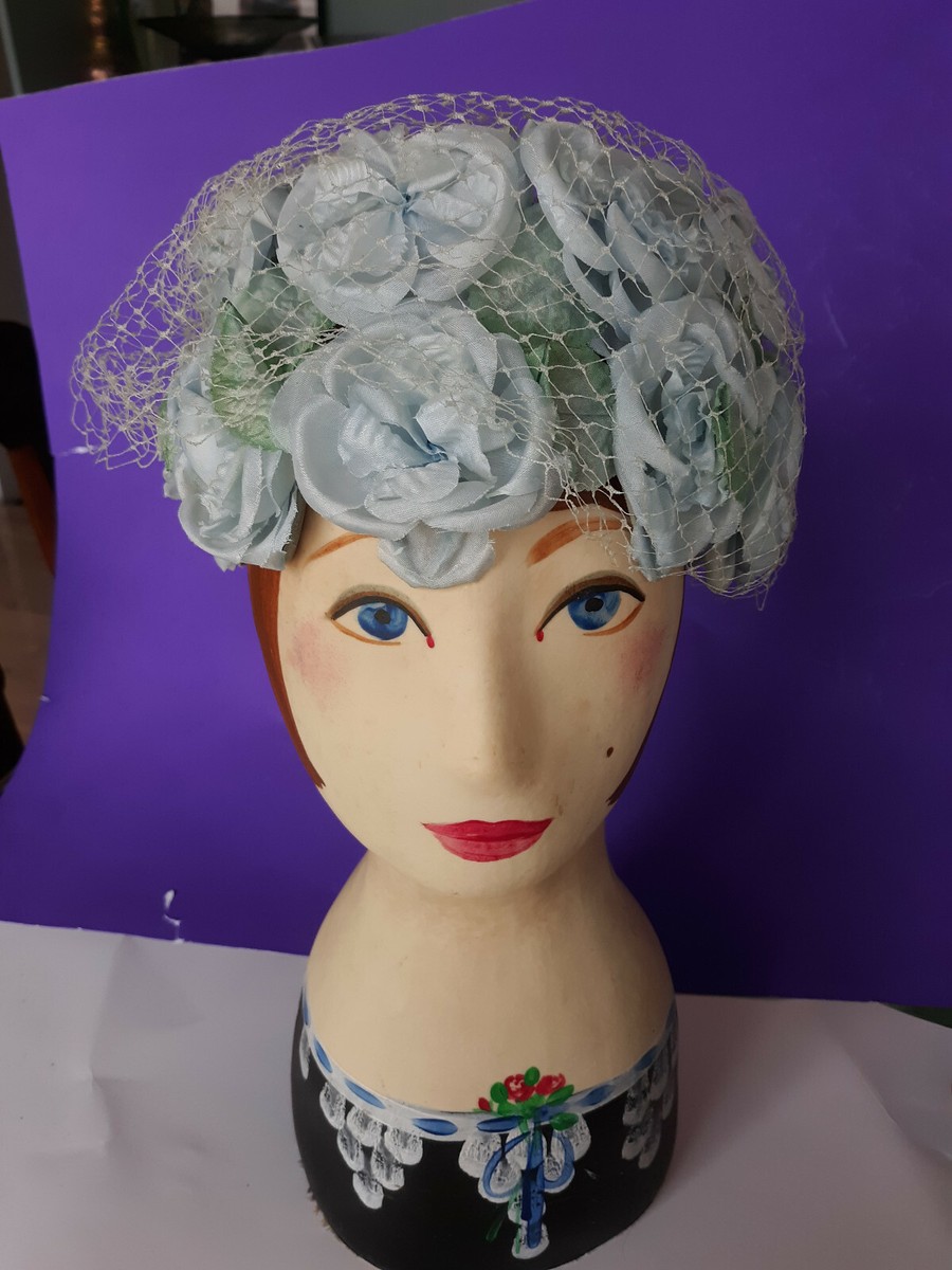 Pastel blue floral vintage hat Mr Hi main image 4