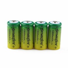 4pcs SKYWOLFEYE 16340 3.7V 1800mAh Rechargeable Li-Ion Battery Cell For Torch US
