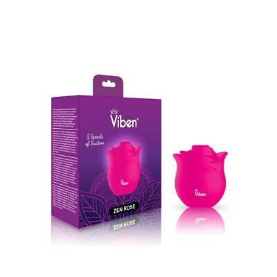 zen rose vibrator Viben Zen Rose Vibe Hot Pink - Handheld Rose Clitoral & Nipple Stimulator