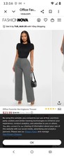 Fashion Nova Women's Offices Favorite Herringbone Trouser Charcoal Size Medium