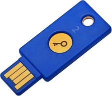 New Yubico Yubikey Security Key NFC FIDO U2F Two Factor Authentication USB Blue