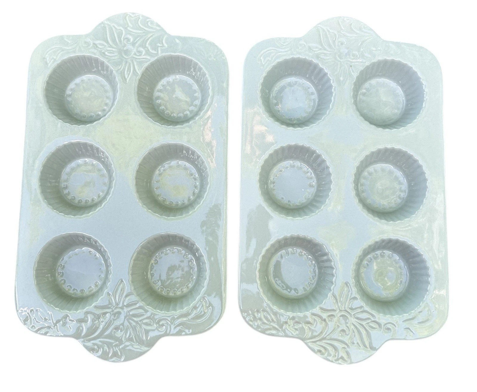 Gracious Goods Blue Ceramic Muffin Cupcake Pans Set Of 2
Opens in a new window or tab