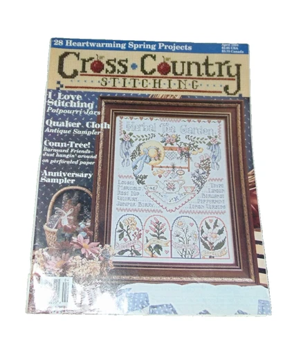 Cross Country Stitching Magazine APR 1994 I Love Stitching Cross Stitch Pattern