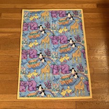 Vintage Noah s Ark Baby Crib Quilt Blanket Animals Nursery 25 x35