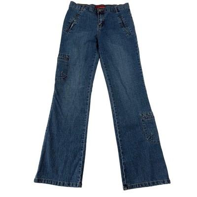 Shakira Jeans Company Womens Y2K Blue Cargo Flare Jeans Medium Wash Size 11