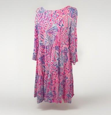 Lilly Pulitzer Geanna Swing Dress Raz Berry Sea You Soon Sz M Party Preppy