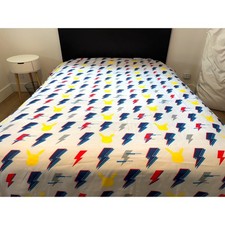Pokemon Pikachu Twin Flat Sheet Light Gray Lightning Bolt Kids Bedding Gamer