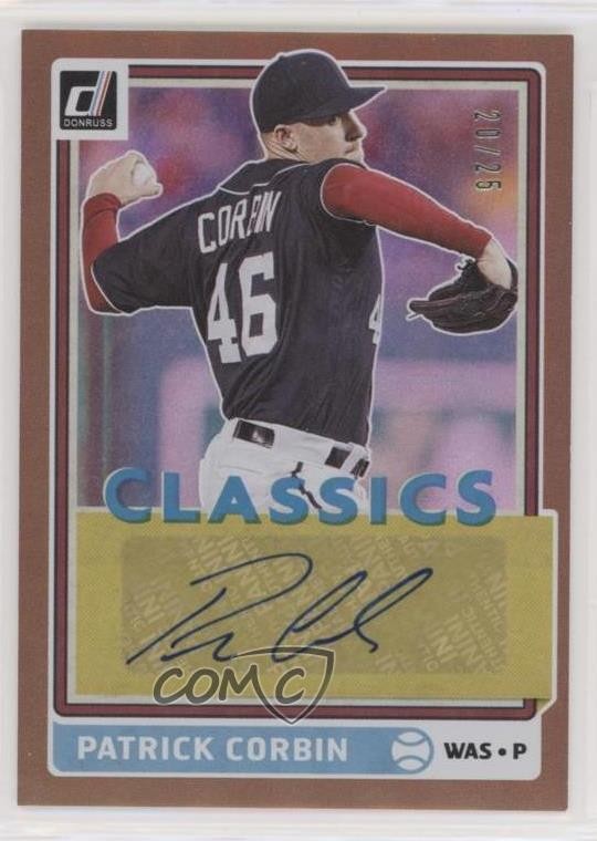 2020 Panini Donruss Classics Gold 20/25 Patrick Corbin #CA-PC Auto qf6