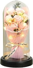 Valentine  s Day Rose Gift for Her   Forever Preserved Flower Bouquet in Glas