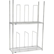 48"Lx18"Wx78-1/2"H Stationary Dual Level Carton Stand With 6 Dividers
