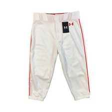 Under Armour Baseball Pants Mens S Small White Red Gameday Vanish Piped Knicker