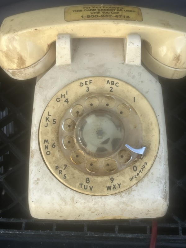 Vintage Beige/Off-White Rotary Dial Desk Telephone Home Phone Landline