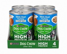 Purina Dog Chow High Protein Wet Dog Food With Real Turkey 13 oz   Pack of 4
