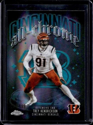 2025 Topps Chrome Trey Hendrickson Aqua Refractor (RAW)