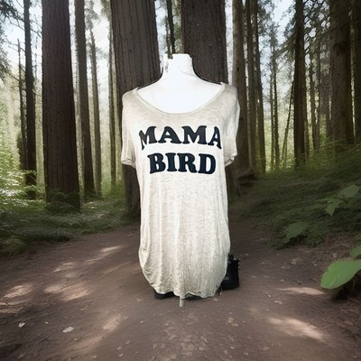$28 HOT GAL MATERNITY MADE IN USA 'MAMA BIRD' SOFT RAYON STRETCH TOP