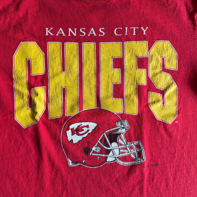1990s VINTAGE 90s KANSAS CITY CHIEFS FOOTBALL T-SHIRT MEN SZ L NFL