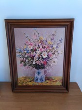 Kunstdruck: Bild mit Blumen inkl. hochwertigem Holzrahmen