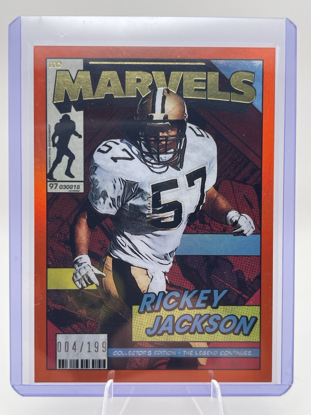 2026 Panini Decades 90s Pop Culture RICKEY JACKSON #MV-RJ 004/199 Marvels Orange