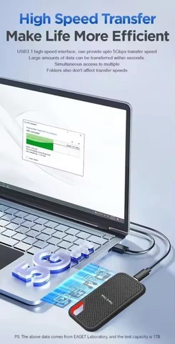 Disque dur portable SSD 6 To USB3.1 - Photo 3/14