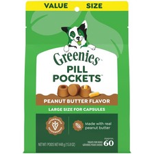 Greenies Pill Pockets for Dogs Large Size, Dog 60 Count Pack of 1 , Capsule