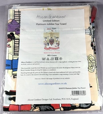 Alison Gardiner 2022 Dish Tea Kitchen Towel  The Queen s Platinum Jubilee  UK