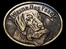 LG09105 VINTAGE 1984 WAYNE DOG FOOD 50 YEARS OF PROFESSIONAL QUALITY BUCKLE
