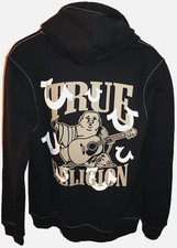 TRUE RELIGION MEN'S FLOATING HS ZIP HOODIE BLACK LOGO sz M NEW 124 AUTHENTIC